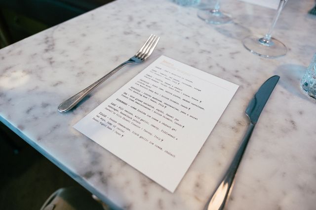 restaurant menu